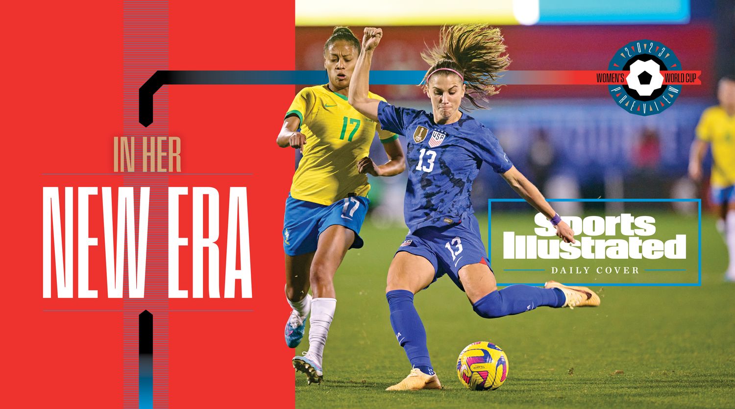 IN HER NEW ERA: A graphic of Alex Morgan attempting a shot for the U.S. women's national team.